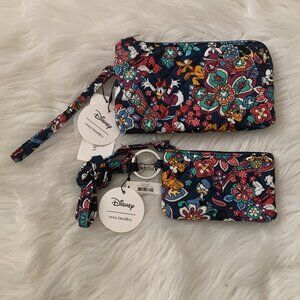 VERA BRADLEY X DISNEY Mickey & Friends Playful Floral Zip ID Case & Wristlet SET